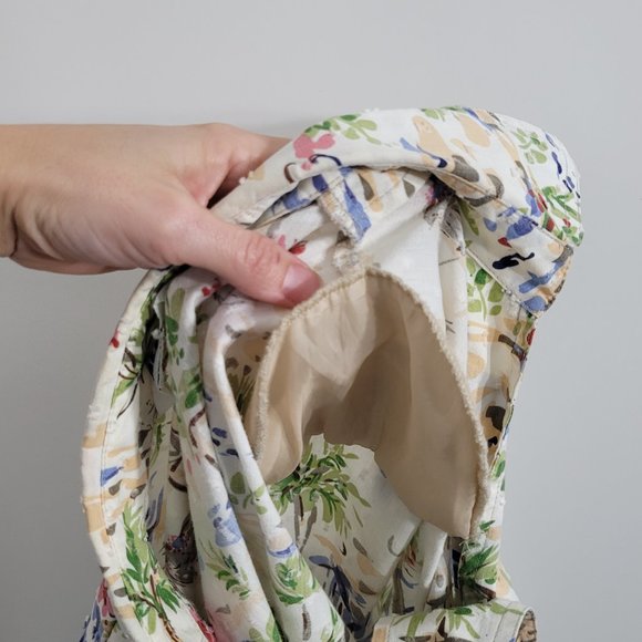 Alia vintage Short Sleeve Button Front Tropical Print Blouse Shirt Casual Collar - Picture 10 of 10